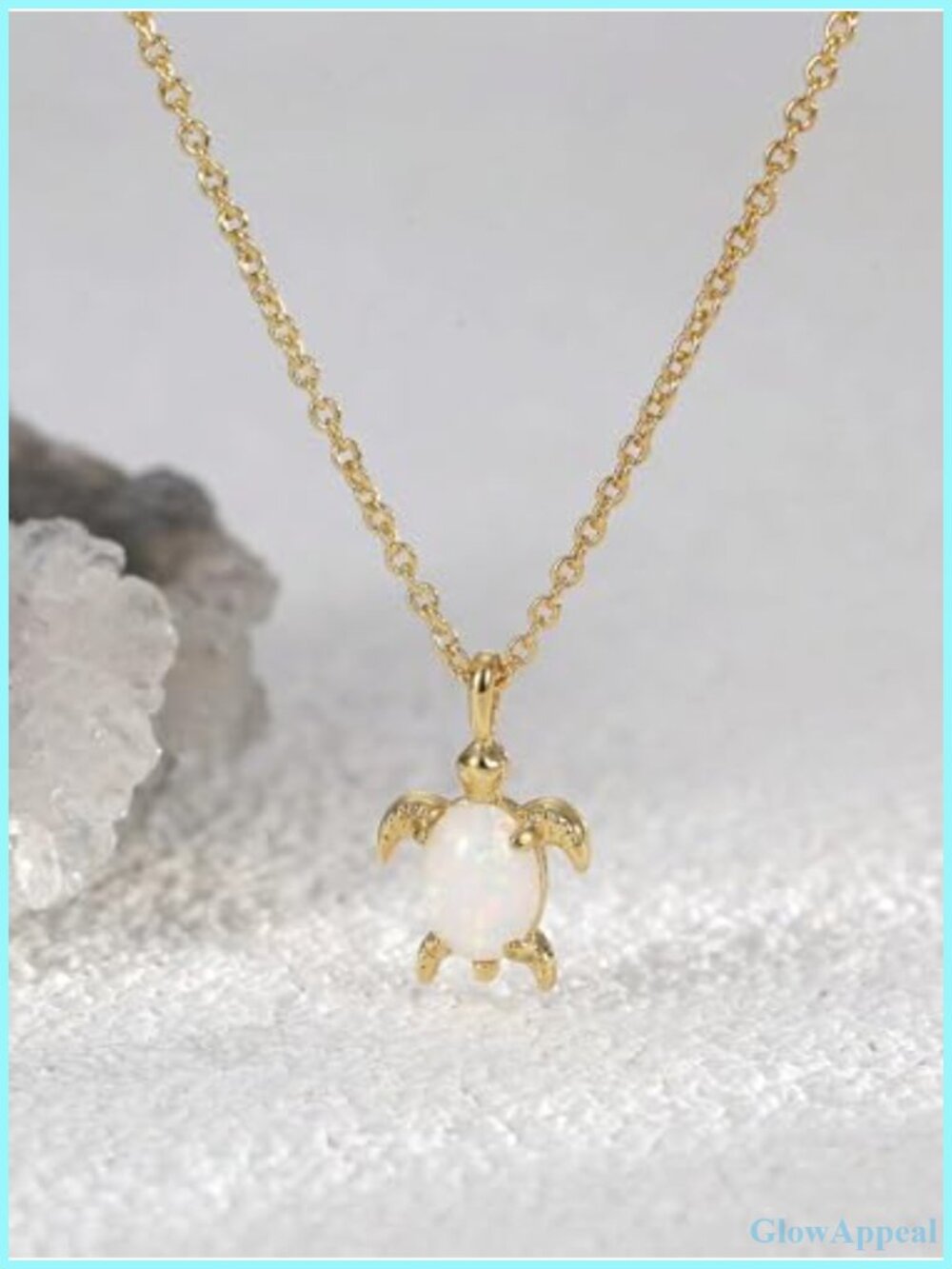 Opal Turtle Pendant Necklace Cute Animal Ocean Fashion Gift